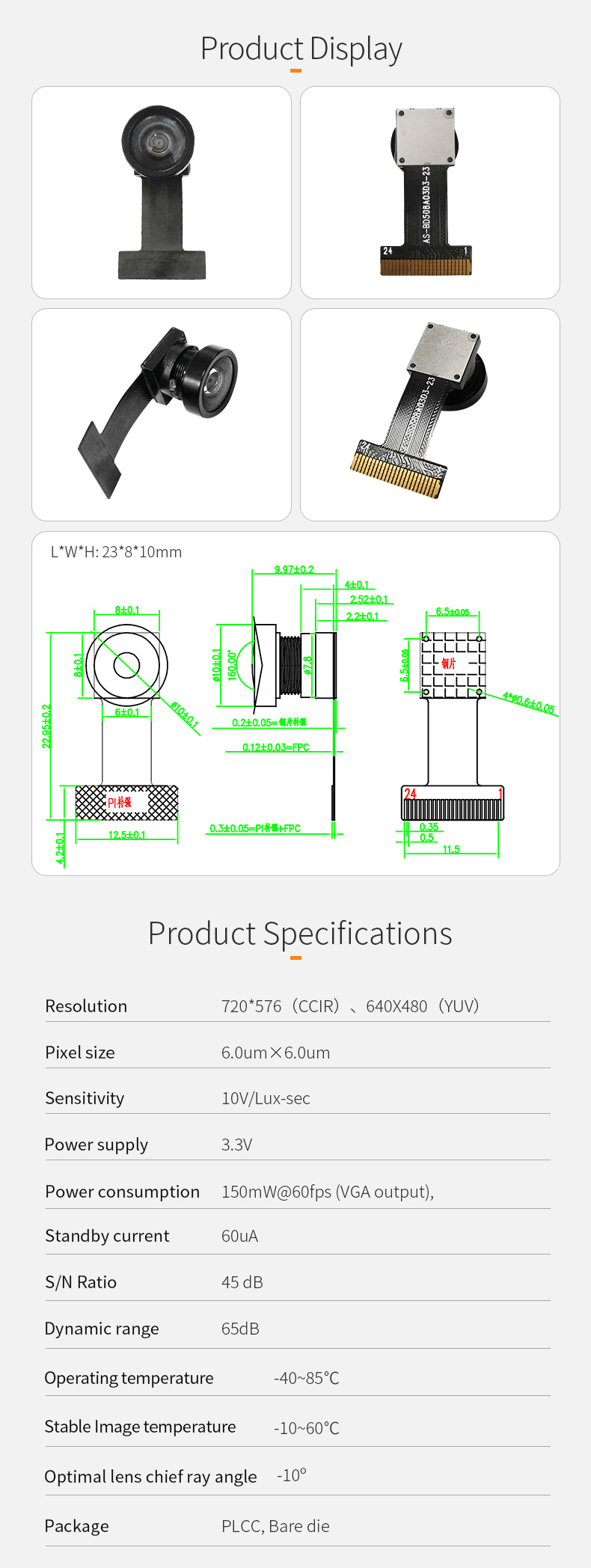 Dogoozx 0.3MP BF3005 60fps ISP Low Light DVP QR Code Scanning smart home Camera Module插图1