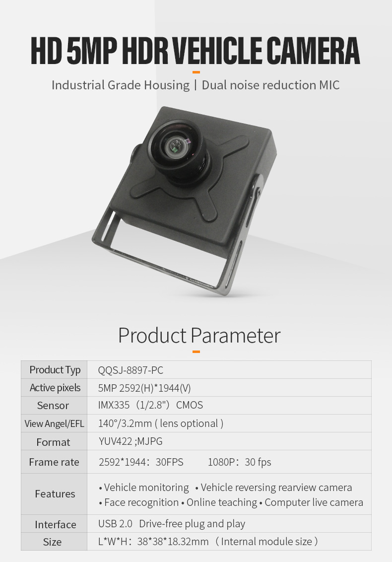 Dogoozx 5MP 2K IMX335 dustproof housing visual intercom computer live camera module USB插图