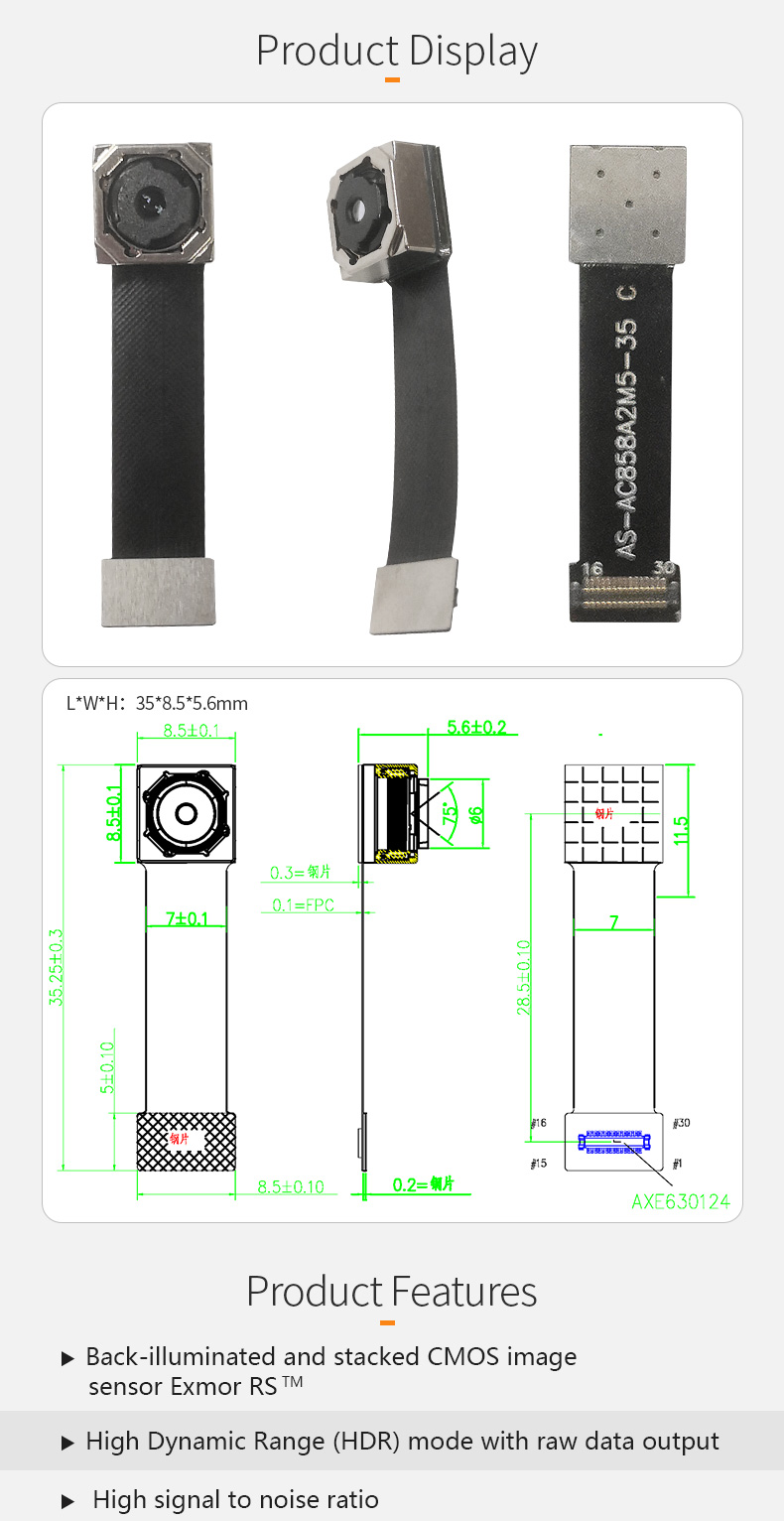 Dogoozx IMX258 Sensor CMOS 13MP 2K 4K 30FPS HDR Autofocus MIPI Smartwatch Camera Module插图1