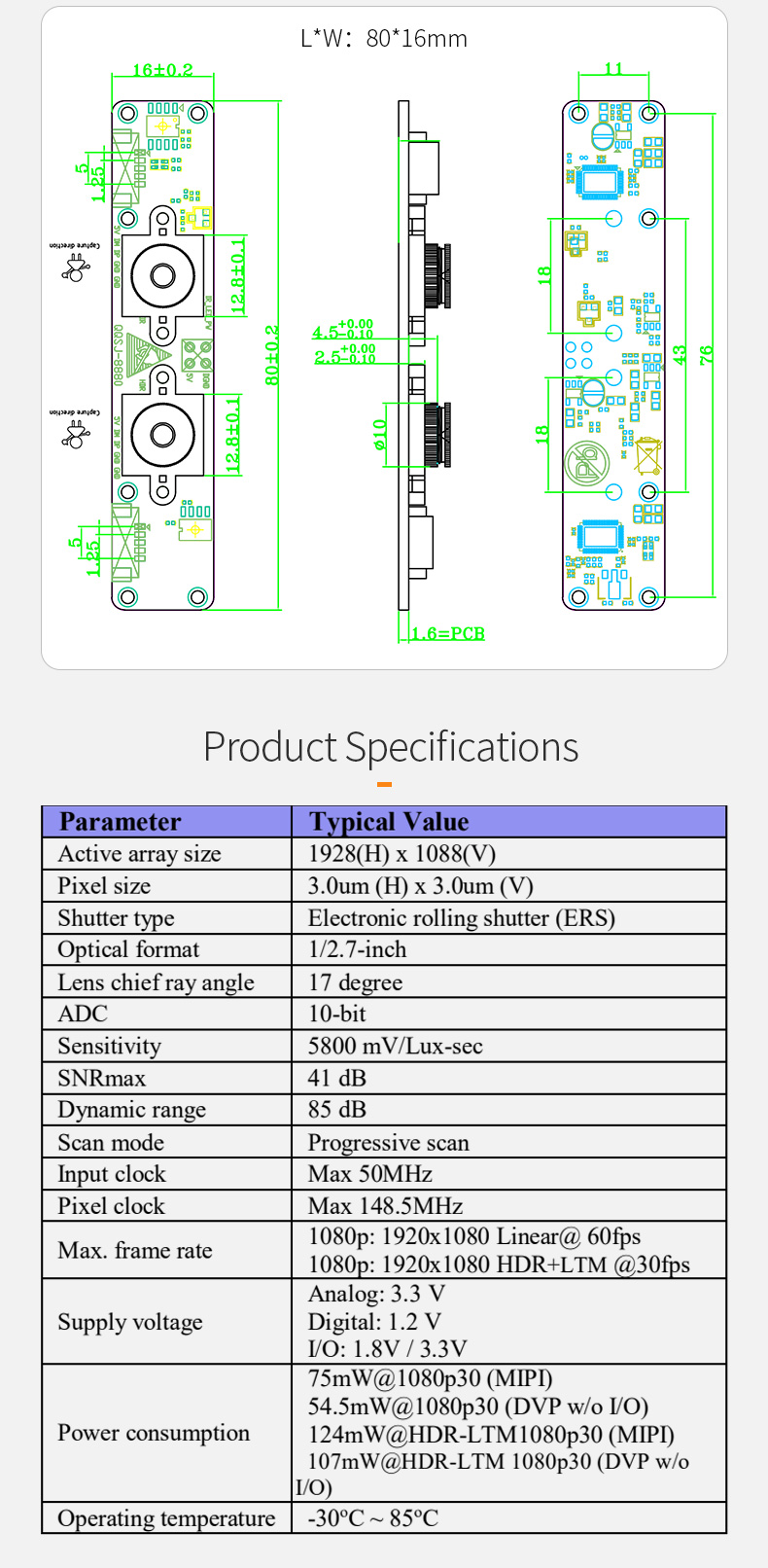 Dogoozx HD 1080P PS5268 Binocular 3D Scan Print Living Body Detection USB Camera Module插图1