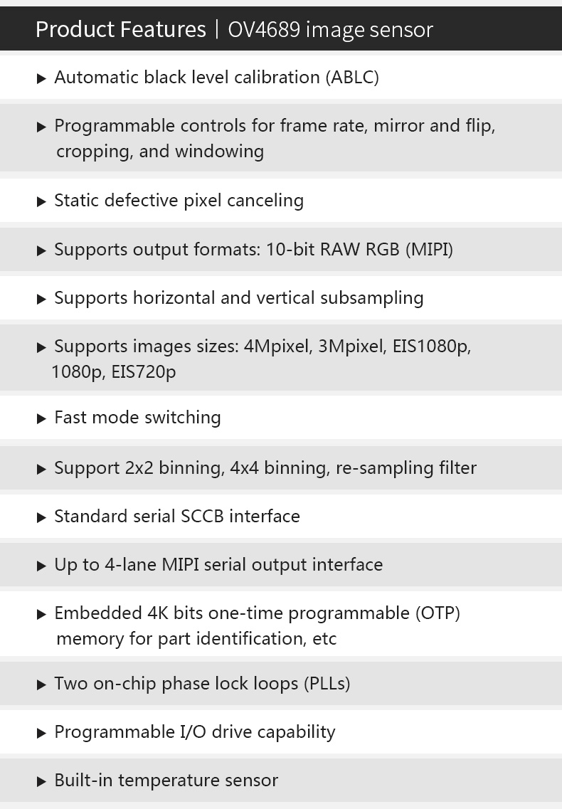 Dogoozx Visual imaging cmos ov4689 4mp 2K 1080P UAV aerial photography camera module插图1