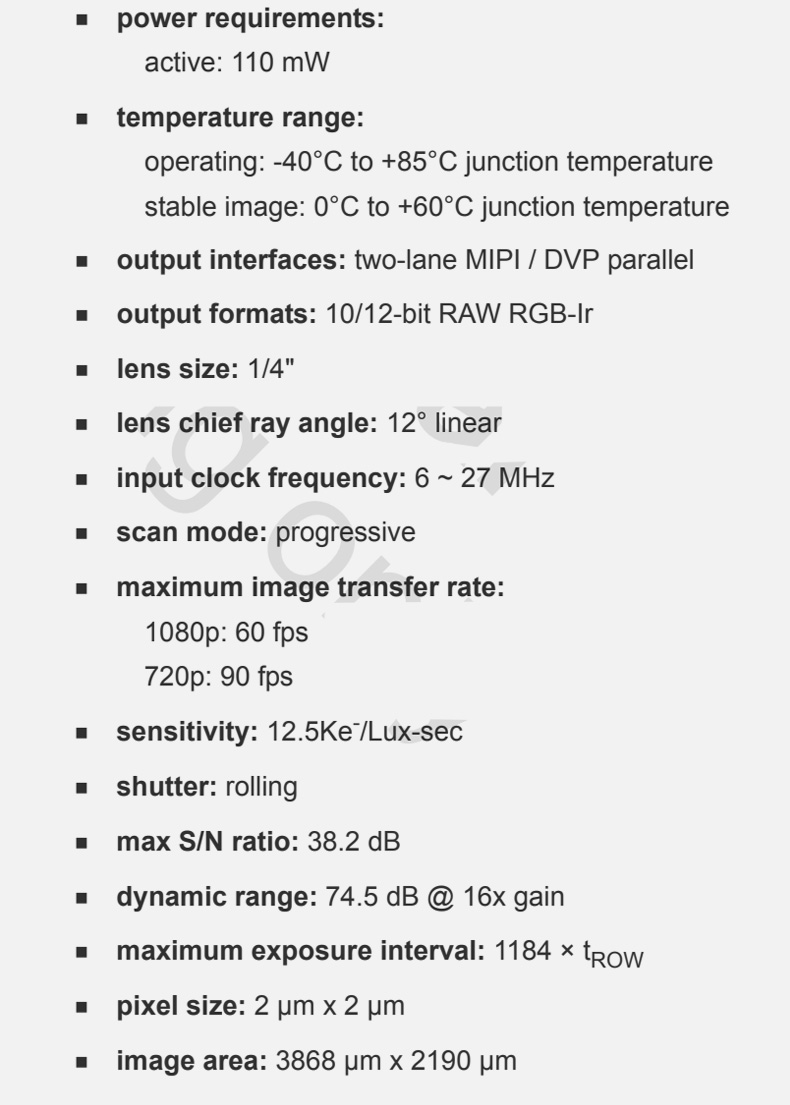 Dogoozx HD OV2736 1080P HDR Face Recognition Backlight Monitoring MIPI Camera Module插图2