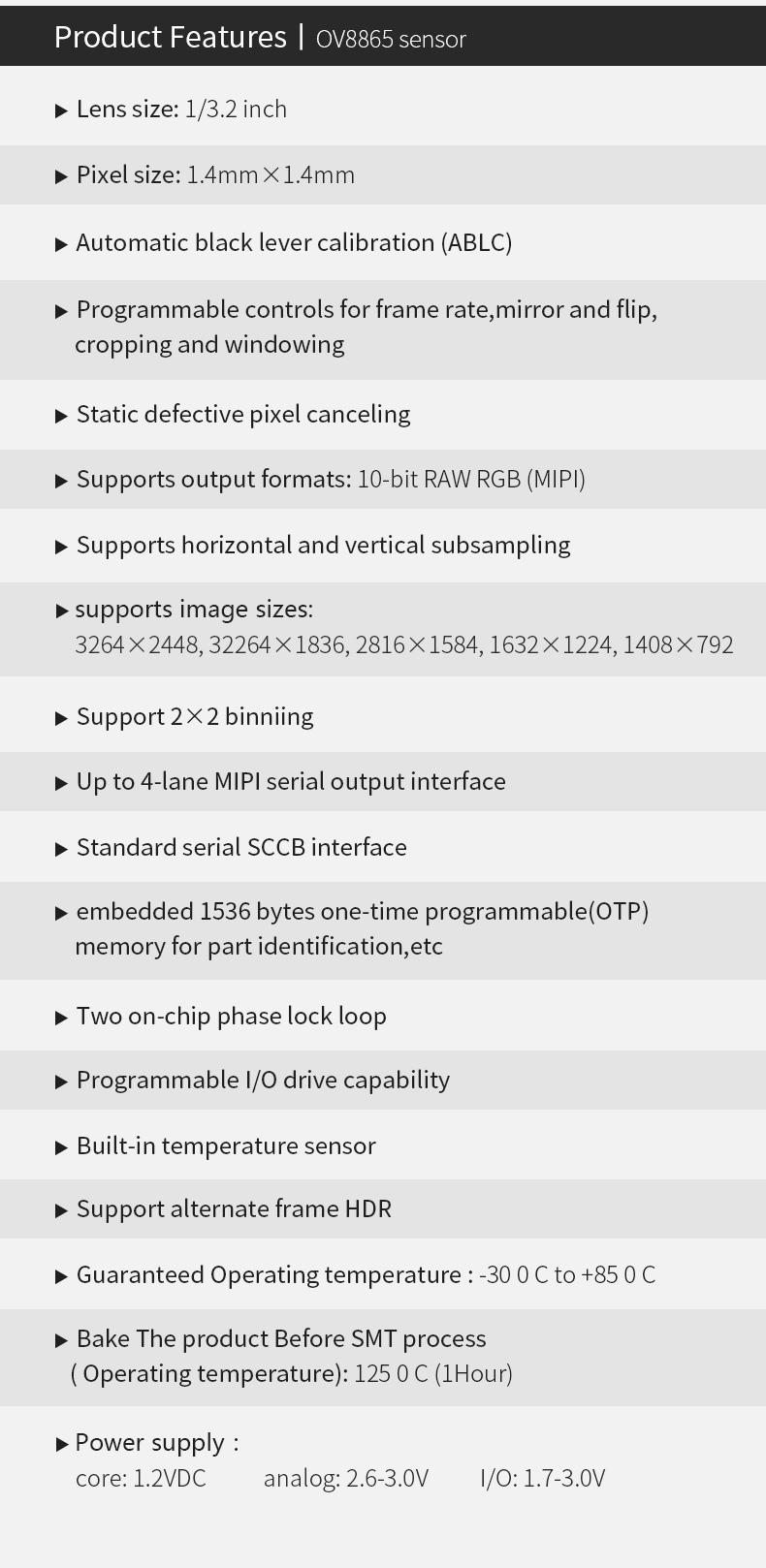 Dogoozx Wholesale Ov8865 Coms Mipi Interface Fov 120 8mp 4K2K Wide Angle Camera Module插图2