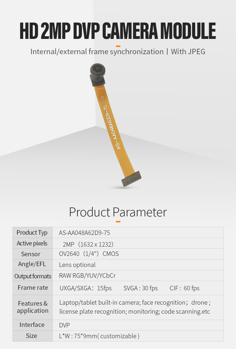 Dogoozx Promotional ov2640 cmos ISP factory hot sales camera module for Infrared Imagers插图