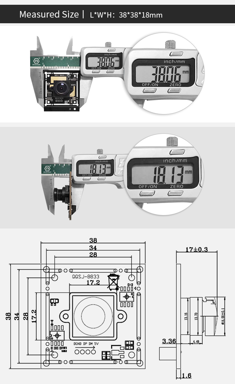 Dogoozx Factory 120fps capture ov9281 global shutter usb machine vision camera module插图3