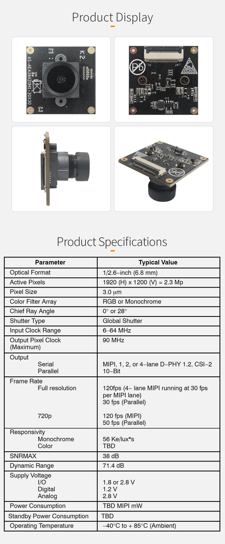 Dogoozx 1080P 120fps Industrial Camera mipi ADAS AR Machine Vision AR0234 camera module插图1