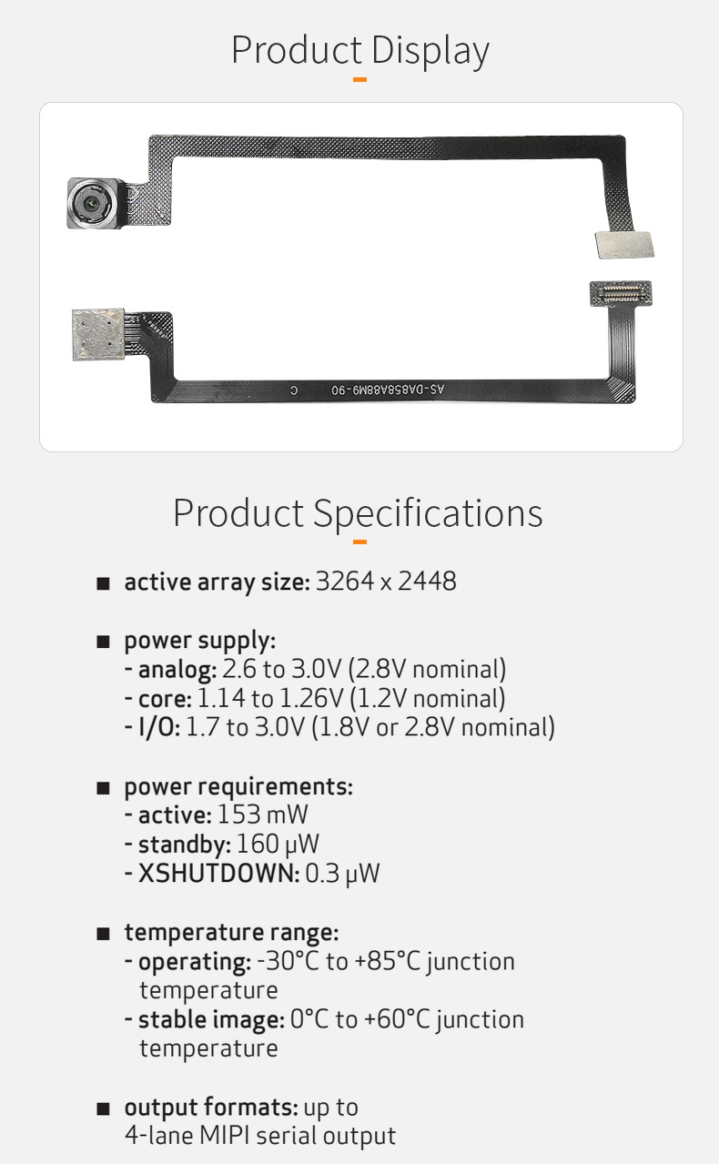 Dogoozx 8MP OV8858 Zero Shutter Delay Photography HDR High-speed scanner Camera Module插图1