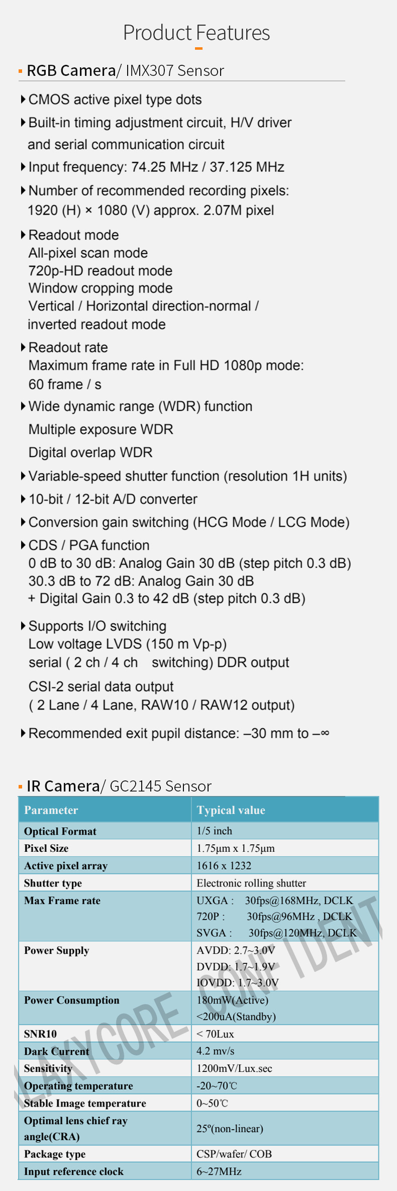 Dogoozx 1080P IMX307 GC2145 HDR binocular live detection Face recognition camera module插图1