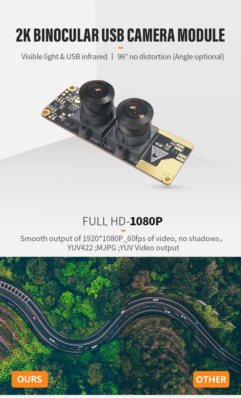 Dogoozx Dual 1080P IMX307 OV2710 MIPI+USB output binocular live detection camera module插图