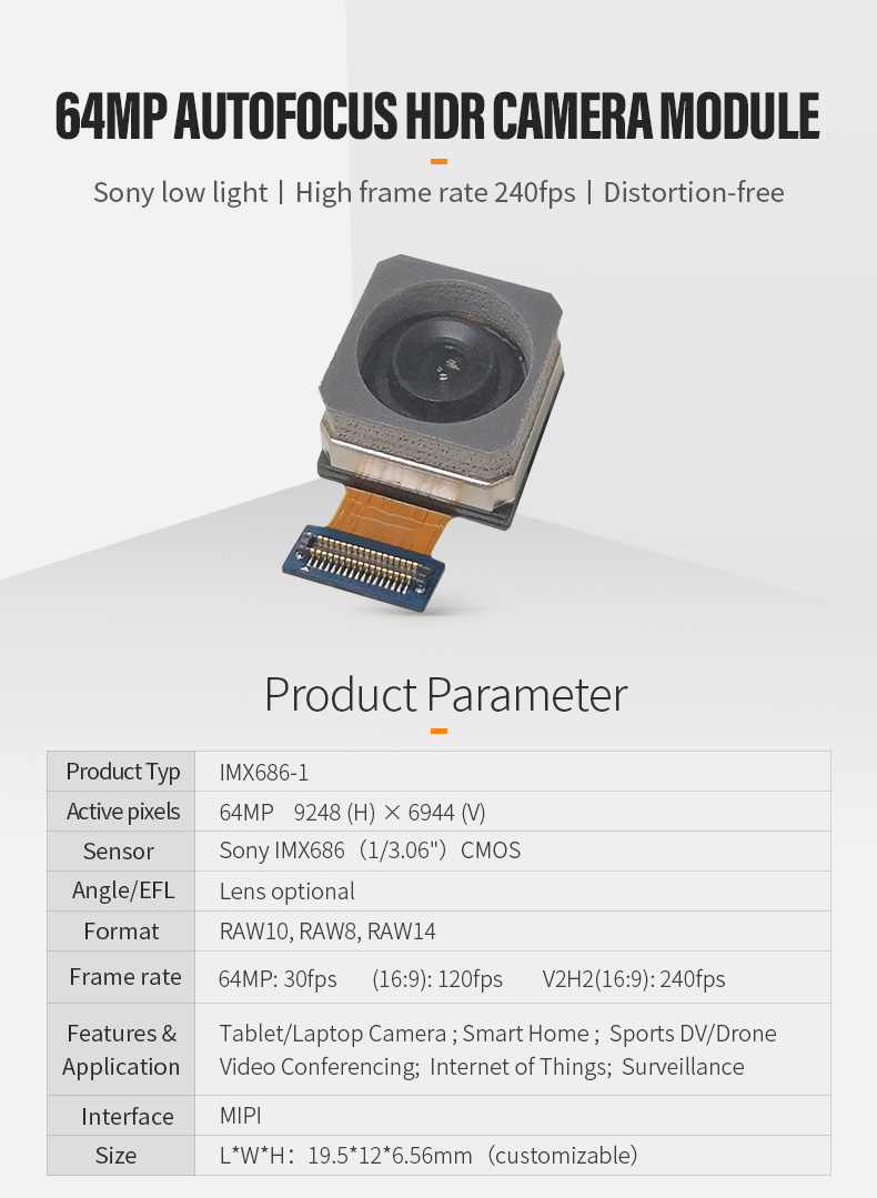 Dogoozx imx458 imx662 imx675 IMX586 imx686 4k8k 48MP 64MP mipi Camera Module For Sony插图