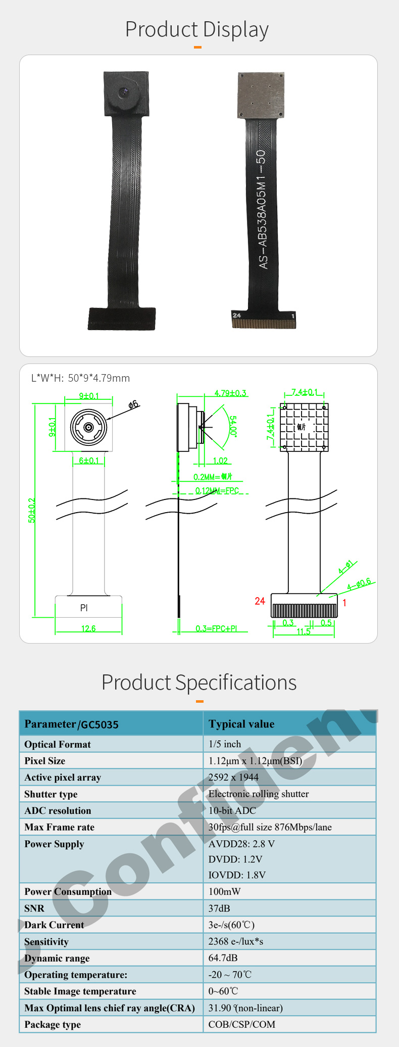 Dogoozx 5MP 2K 1080P GC5035 Intelligent House Home Things of Internet AI Camera Module插图1