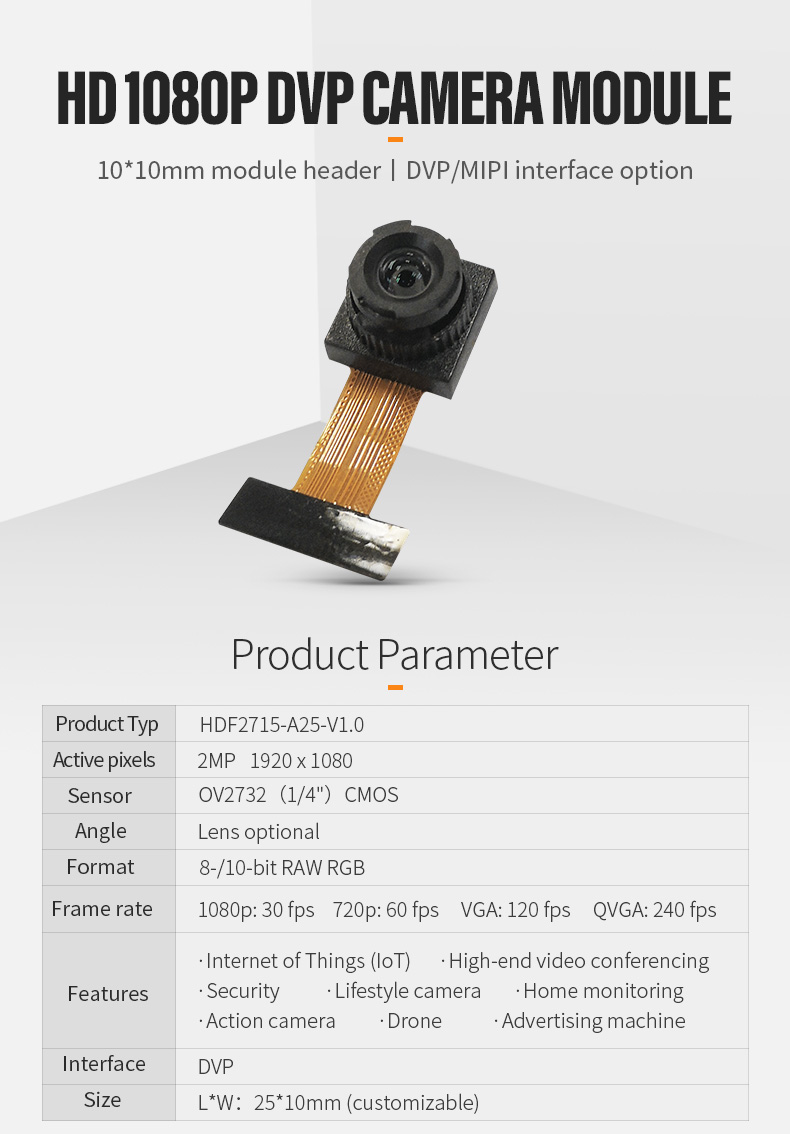 Dogoozx 2MP 1080P VGA 120frame 240fps scanning beauty instrument OV2715 camera module插图