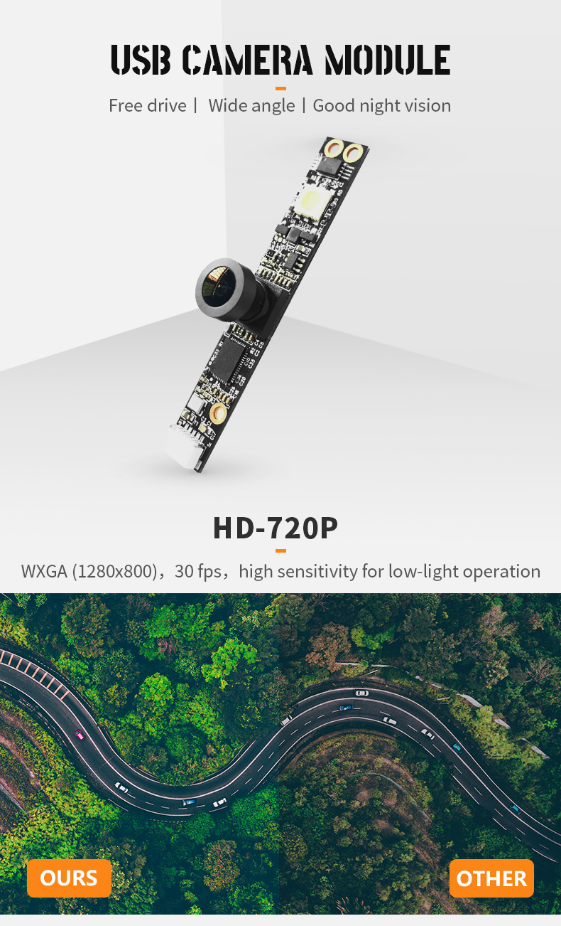 Dogoozx 1mp 720P Wide Angle CMOS Laptop USB Long strip PCB Camera Module With flash LED插图