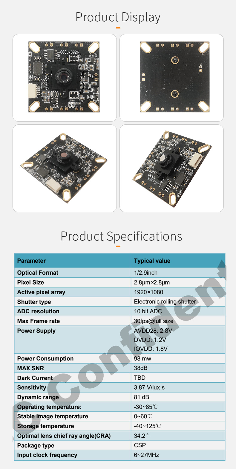 Dogoozx GC20A3T 1080P 30fps USB2.0 Camera Module with Face Recognition and Other Vision插图1