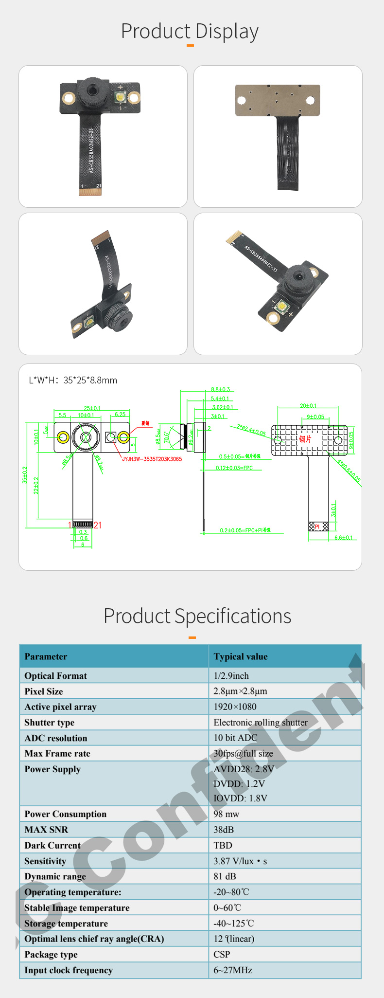 Dogoozx HD 1080P with flash Smartphones tablet advertising machine MIPI Camera Module插图1