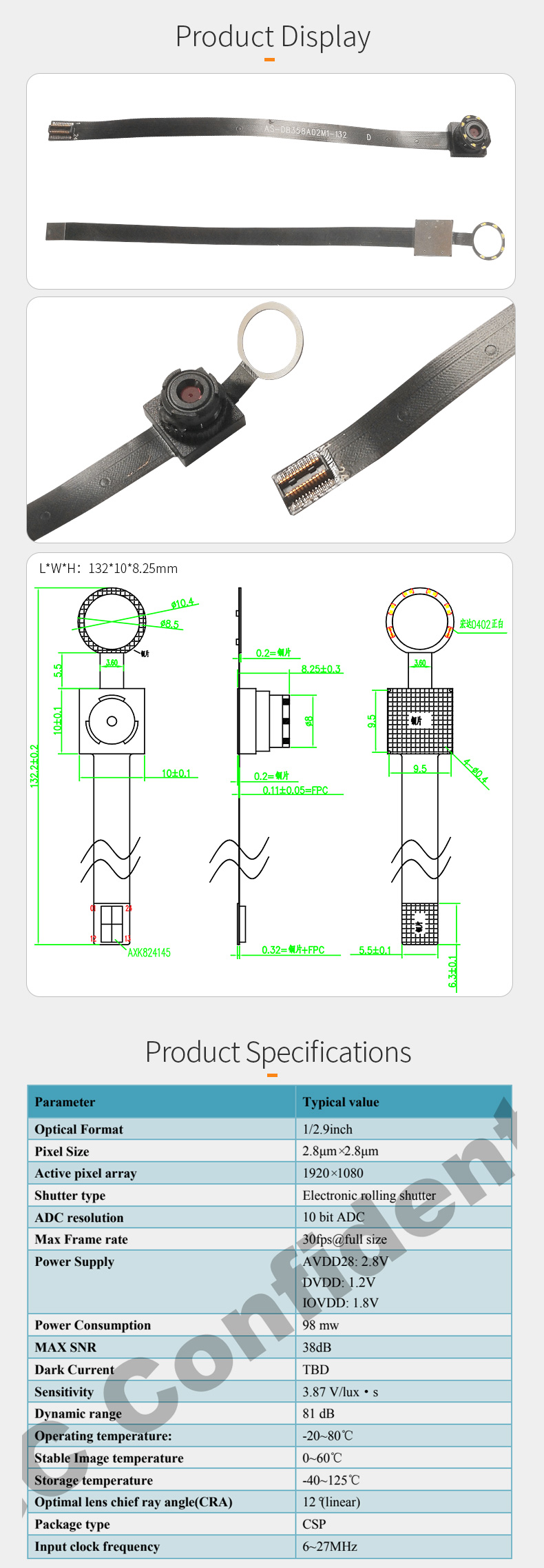 Dogoozx 2MP 1080P with fill light LED Circle GC2053 MIPI Interface fpc Camera Module插图1