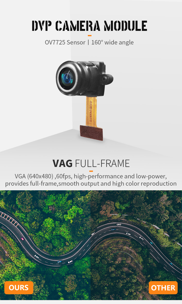 Dogoozx High-end OV7725 0.3MP VGA 60fps ISP Low Light DVP Face Recognition Camera Module插图