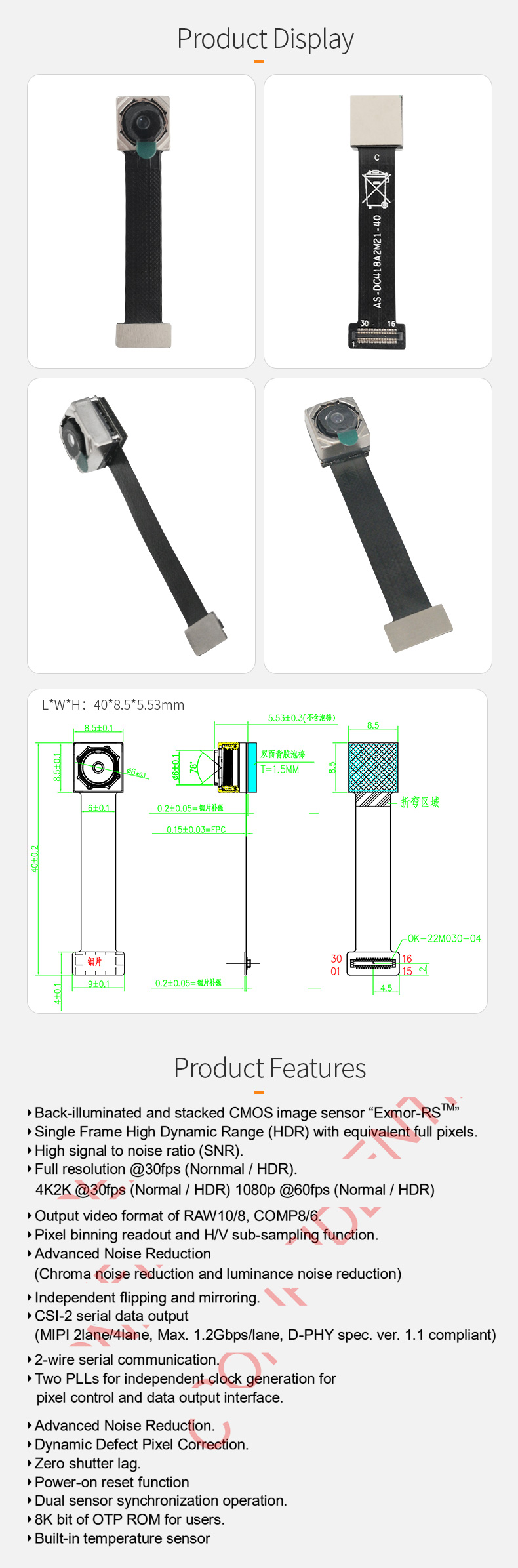 Dogoozx Support OEM 13MP IMX214 4K 2K AF Auto Focus MIPI Sports DV Drone Camera Module插图1