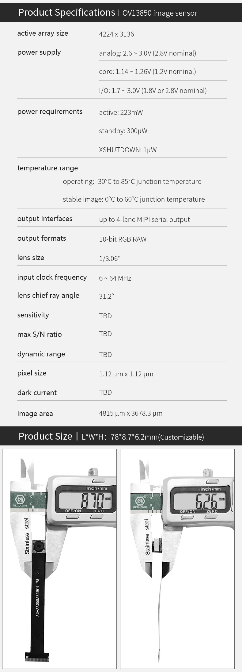 Dogoozx Omnivision 78mm Auto Focus Mipi interface Ov13850 sensor 13mp Camera Module插图2