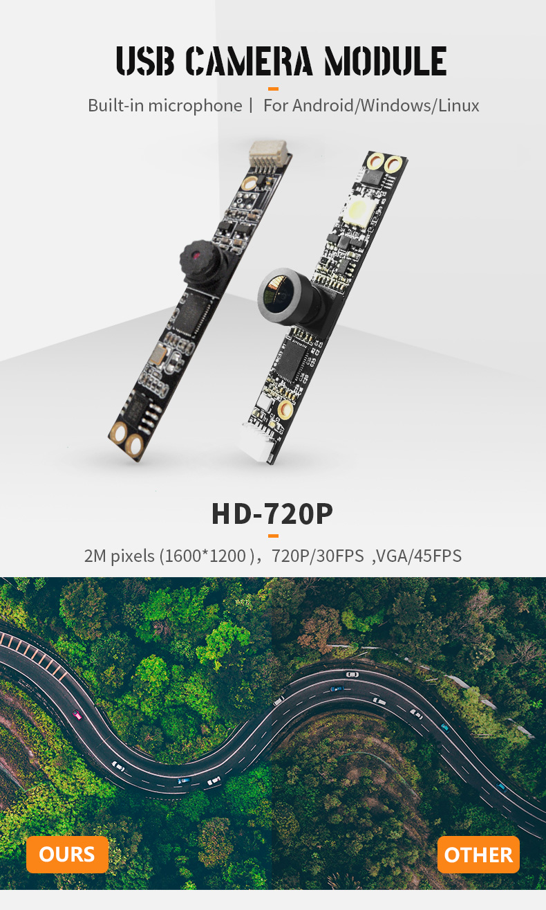 Dogoozx 2mp usb Built-in microphone camera For Linux OS laptop HM2057 usb camera module插图