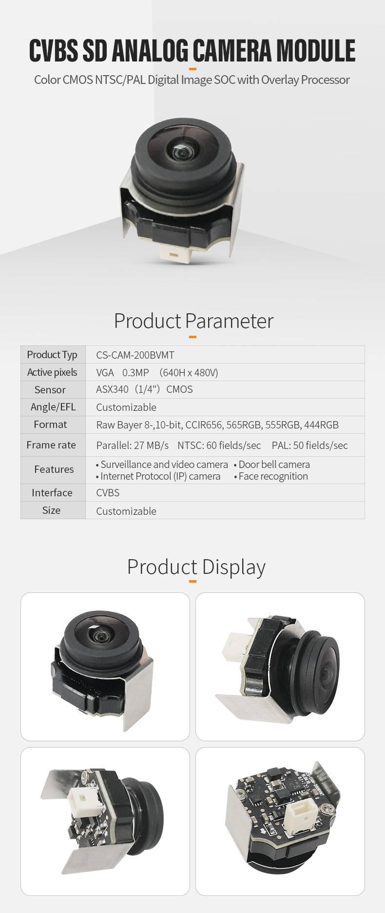 Dogoozx CVBS SD ANALOG Color CMOS NTSC PAL Digital Image Soc with Overlay Camera Module插图